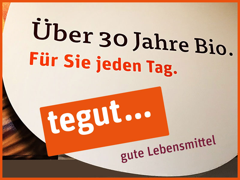 tegut Schild im Marktzentrum Ranis